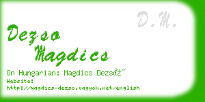 dezso magdics business card